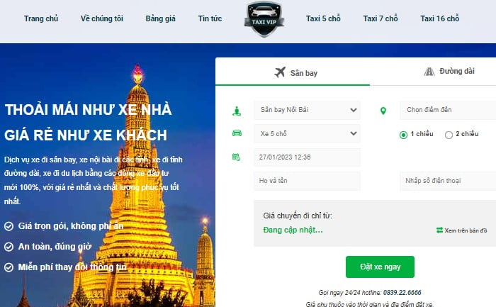 Một trong những giao diện đặt xe dễ thao tác nhất hiện nay