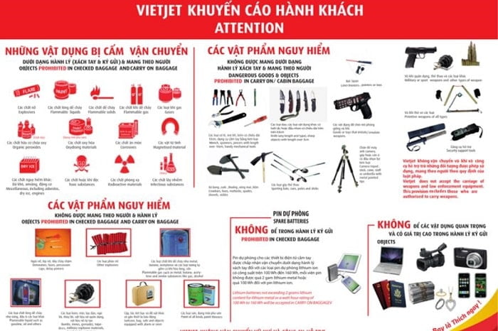 Hành khách cần tham khảo quy định mang vật phẩm khi đi tàu bay