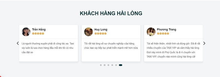 Những phản hồi tích cực của khách hàng về dịch vụ taxi của hãng