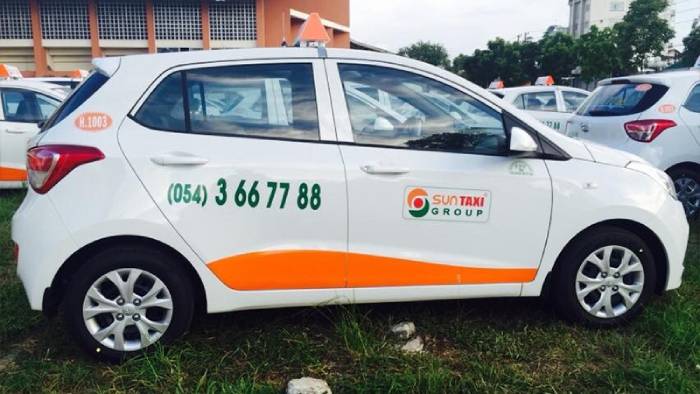 Taxi Sun hoạt động rộng rãi khắp địa phận Huế